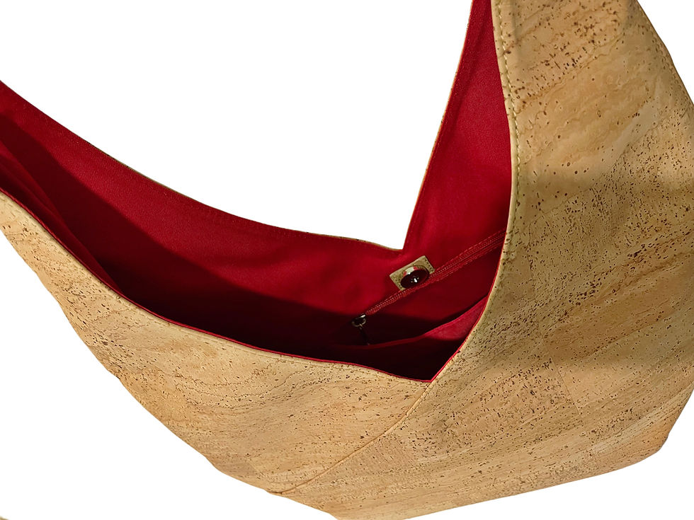 Thumbnail: Cork Leather Geometric Tote Bag, Natural Tan