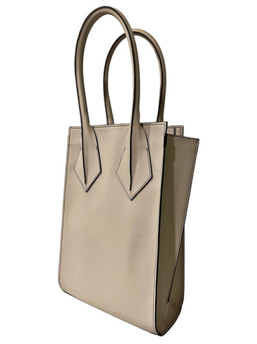 Apple Vegan Leather Tote Bag, Beige | Amari Jade