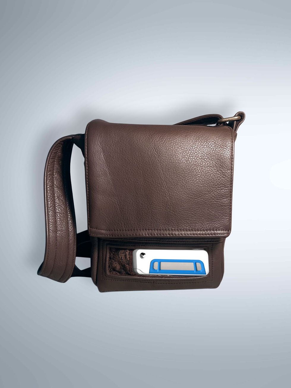 Thumbnail: Portable Oxygen Concentrator, Inogen, Dark Brown Leather