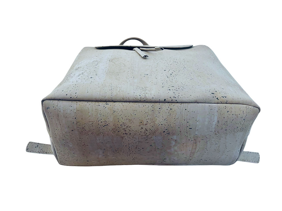 Thumbnail: Chic Gray Backpack Purse, 100% Soft Natural Cork, Drawstring