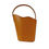 Thumbnail: 100% Genuine Leather Bucket Handbag, Asymmetrical, Camel