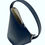 Thumbnail: 100% Genuine Leather Bucket Handbag, Asymmetrical, Navy Blue