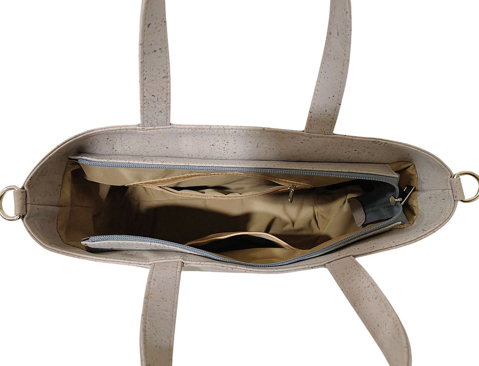 Thumbnail: Leather Cork, Tricolor Tote & Crossbody Bag