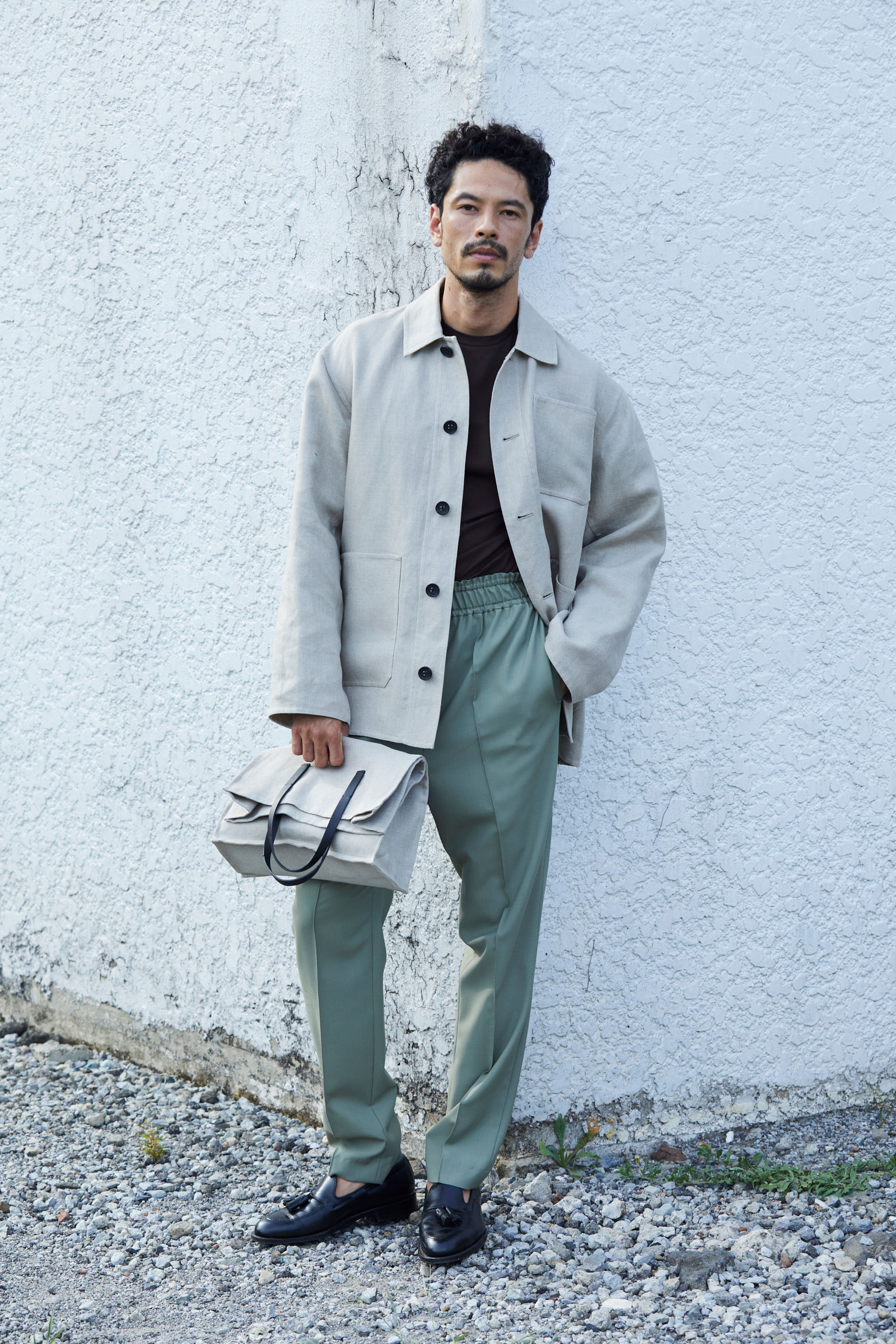 <POSTELEGANT> サマーウール イージートラウザー