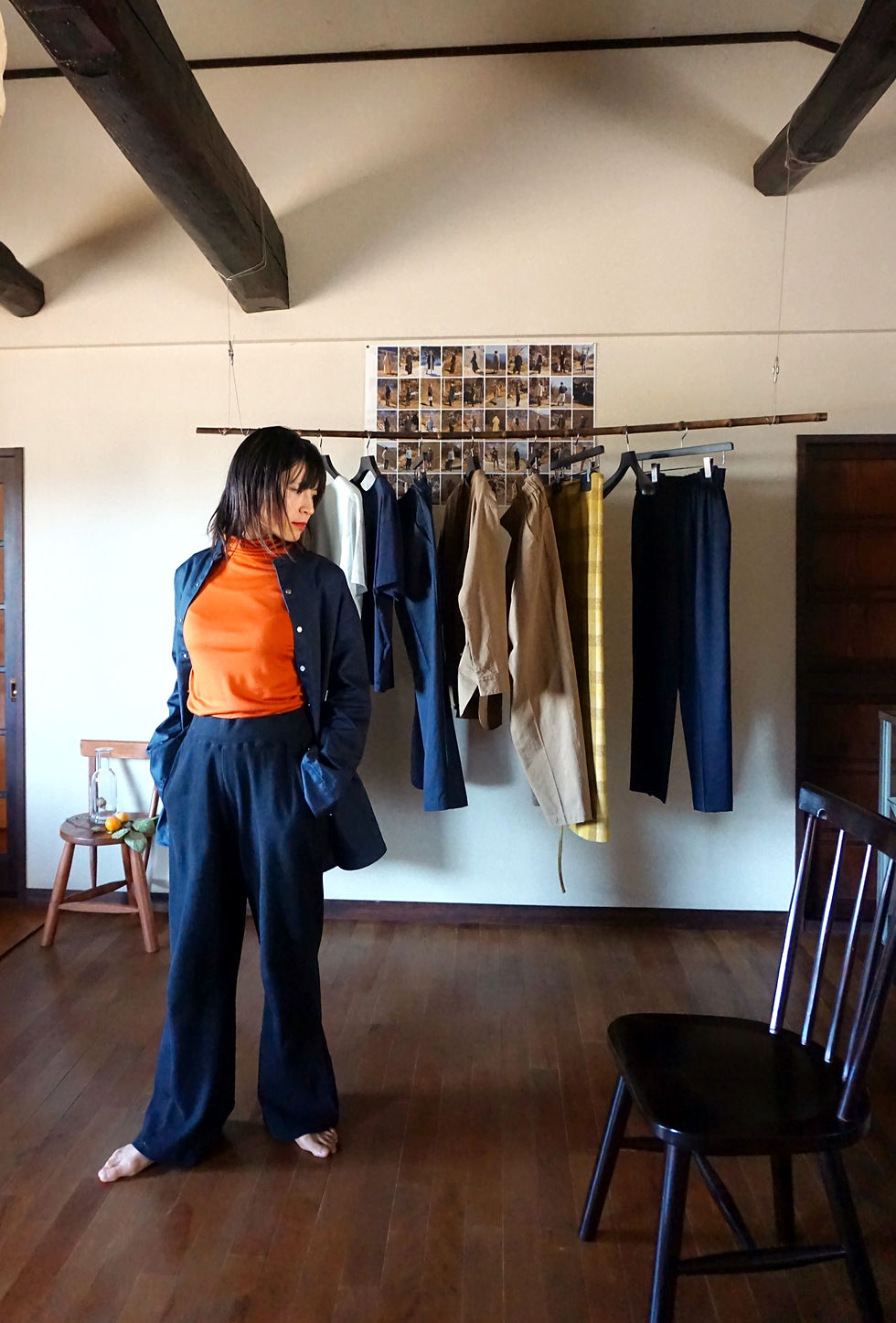 サムネイル： カシミヤ混 リブフレアパンツ