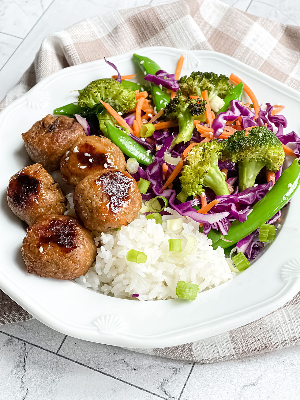 Amylu Teriyaki Pineapple Chicken Meatball StirFry