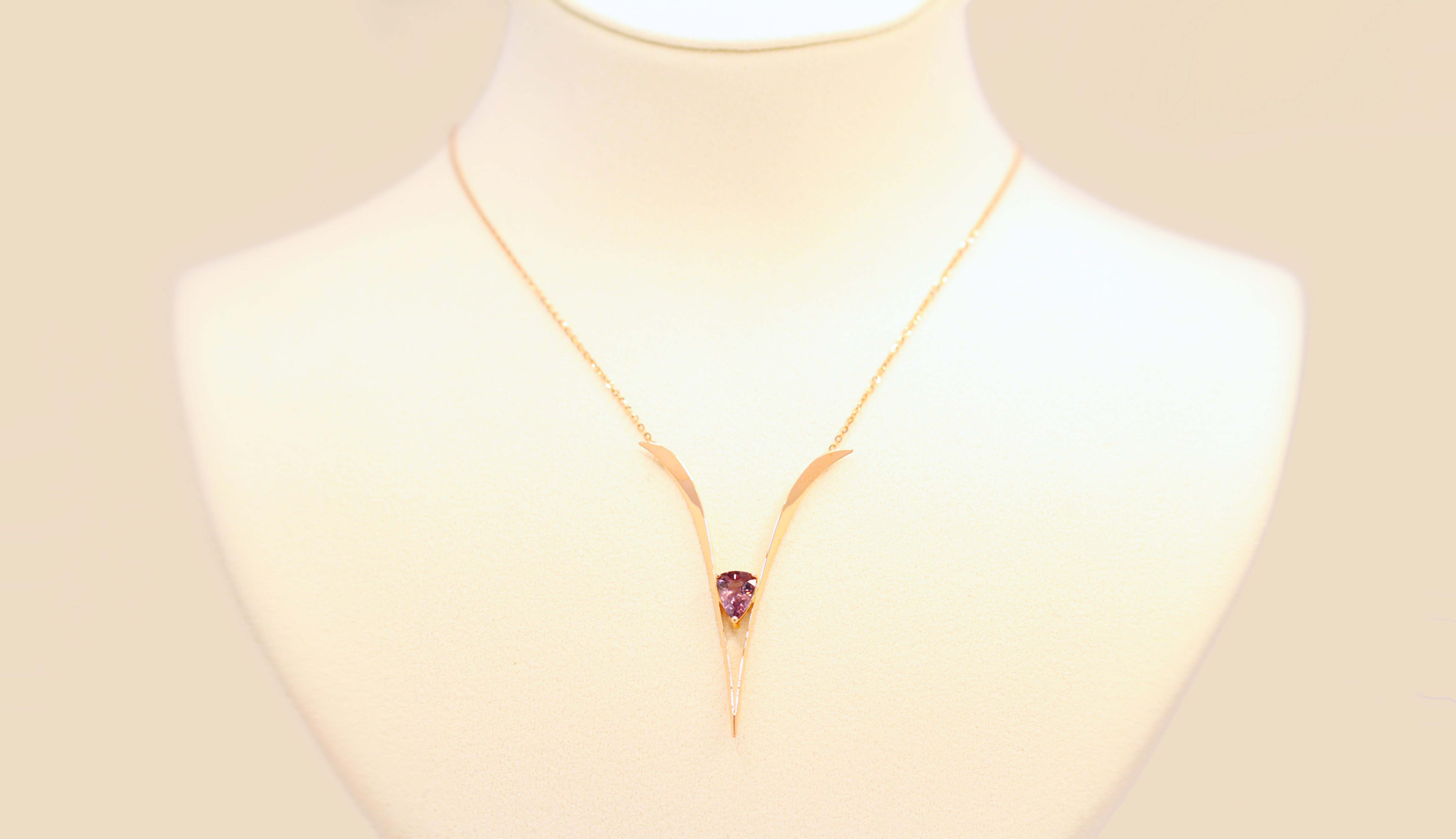 VI Precious Gemstone Gold Necklace