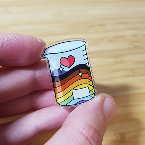 Rainbow Beaker | Acrylic badge