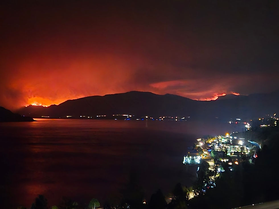 Watching the fire move closer to my home.