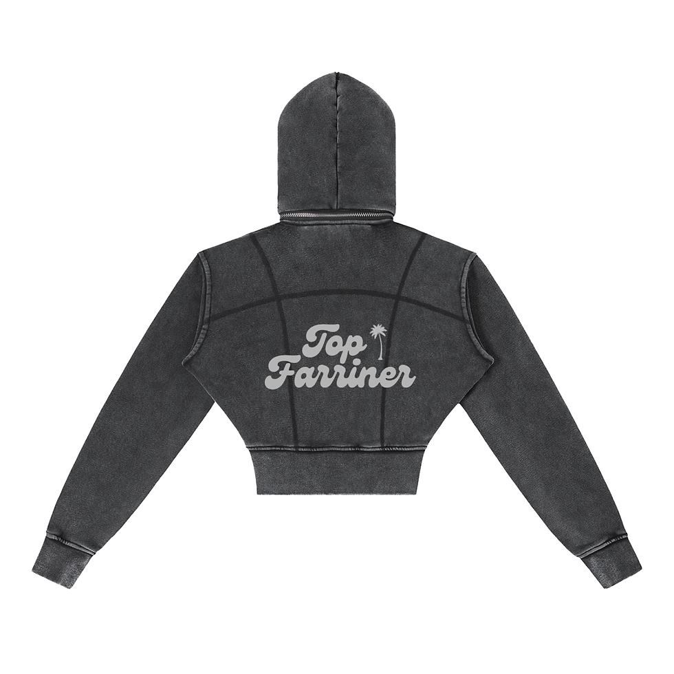 Thumbnail: Vintage Washed Cropped Fleece Hoodie