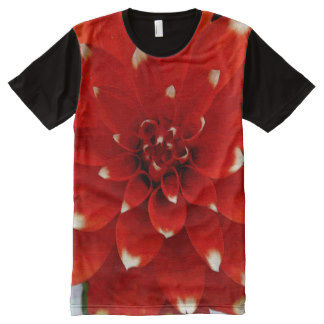 Ruby Red Dahlia Full Frontal T-Shir
