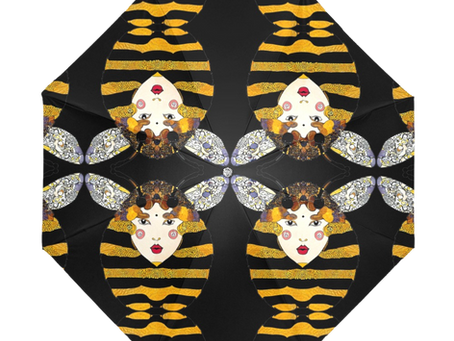 Klimt style bumblebee with female face