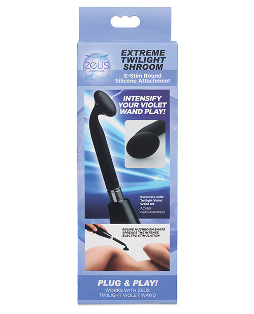 Thumbnail: Extreme Twilight Round Silicone E Stim Attachment - Black
