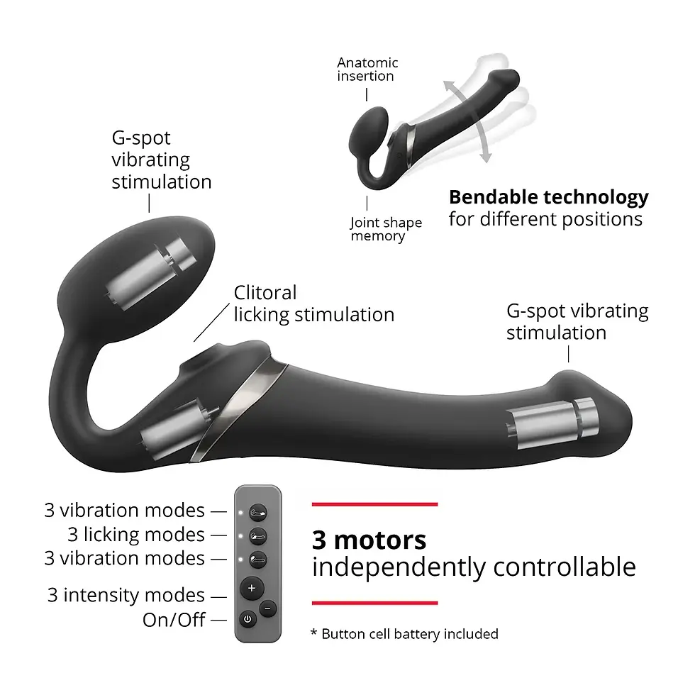 Thumbnail: Strap-On-Me Multi Orgasm Bendable Strap-On  Large  Black