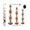 Thumbnail: Gender X Gold Digger 3-Piece Rose Gold Beaded Anal Plug With Black Gemstone Base