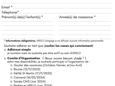Bulletin d'adhésion 2026-2027