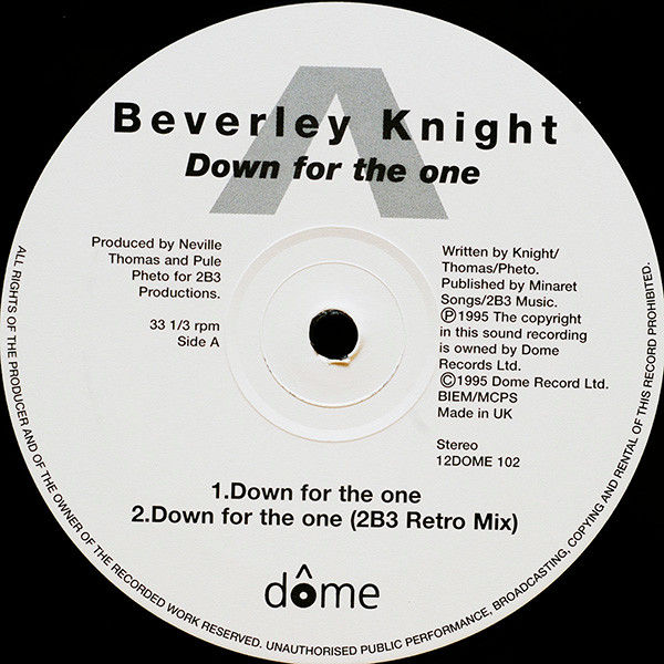 Miniaturbild: Beverley Knight - Down For The One (1995)