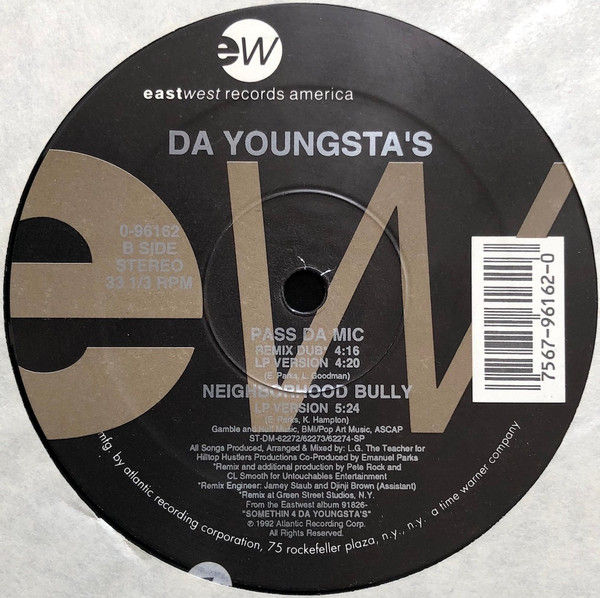 Miniature : Da Youngsta's - Pass Da Mic / Neighborhood Bully (1992)