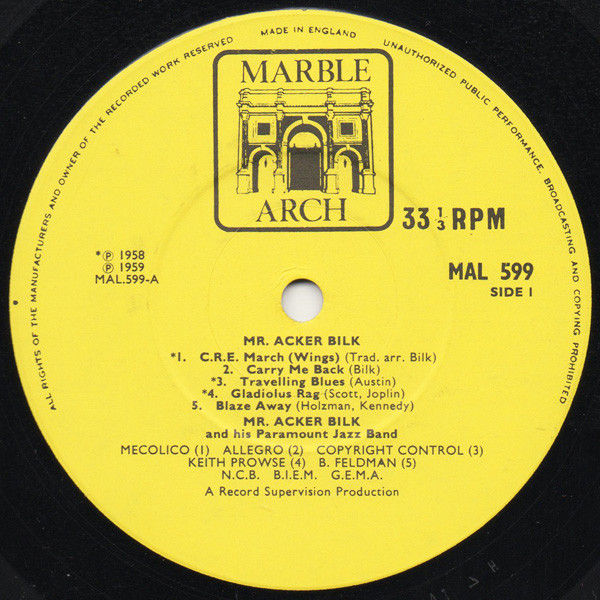 Miniature : Acker Bilk And His Paramount Jazz Band - Mr. Acker Bilk And His Paramount Jazz B