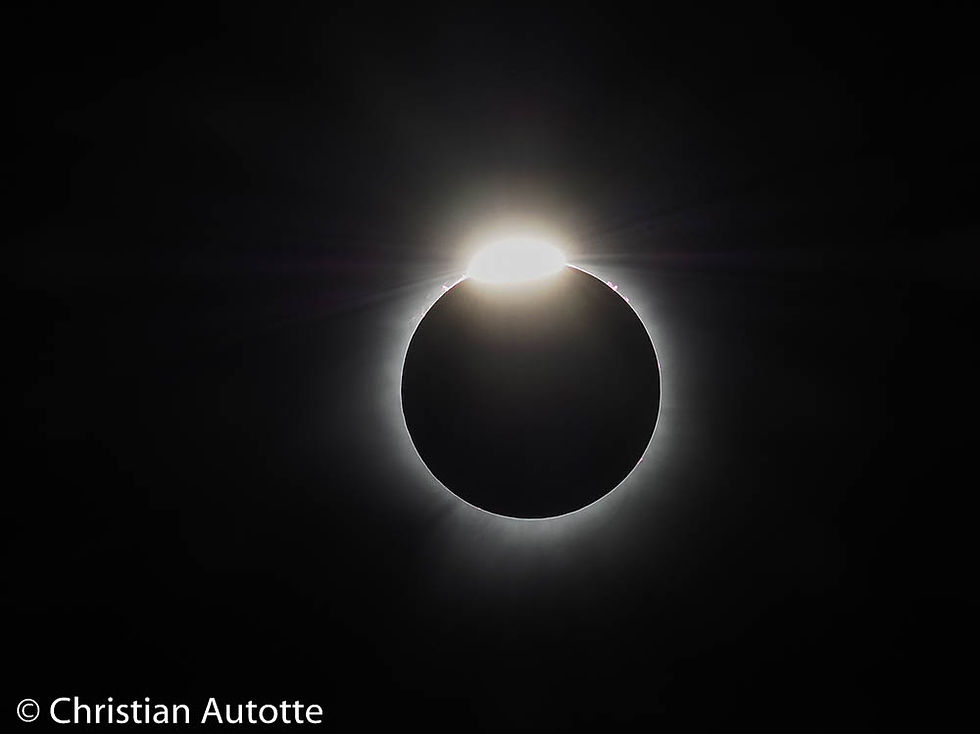 Photo de l'éclipse solaire, environ 99%