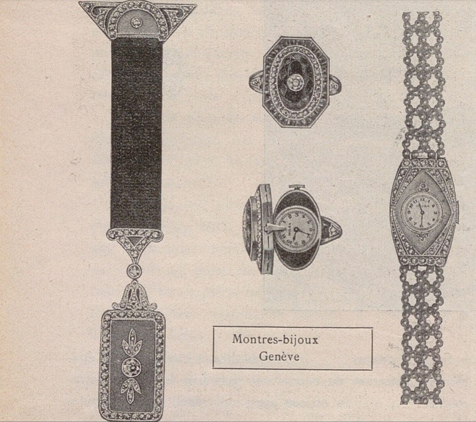A selection of jewelled pendants necklaces and wristwatches for women.