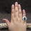 Thumbnail: Stunning Onyx and Sterling Silver Ring Size 6 3/4