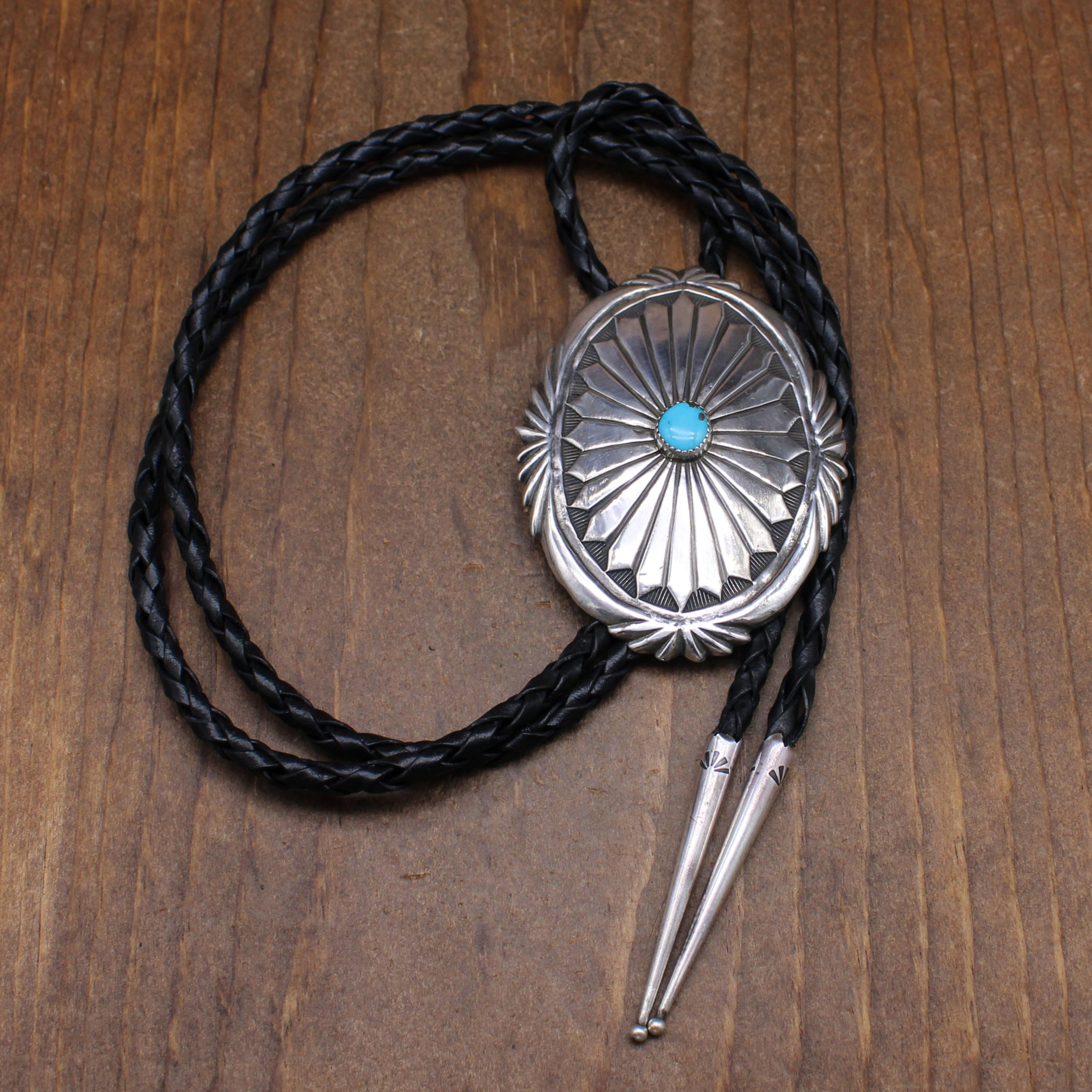 *Southwest Sterling Silver and Turquoise Bolo Tie