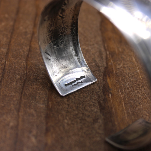 Sterling Silver Cuff Bracelet with Stamp Work by Navajo Douglas