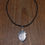 Thumbnail: Sterling Silver Southwest Design Feather Pendant on Cord Necklace