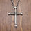Thumbnail: Vintage Sand Cast Sterling Silver Cross Pendant Necklace