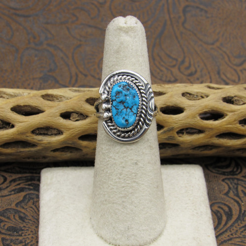 Sterling Ring-Turq Horizontal Oval main image 1