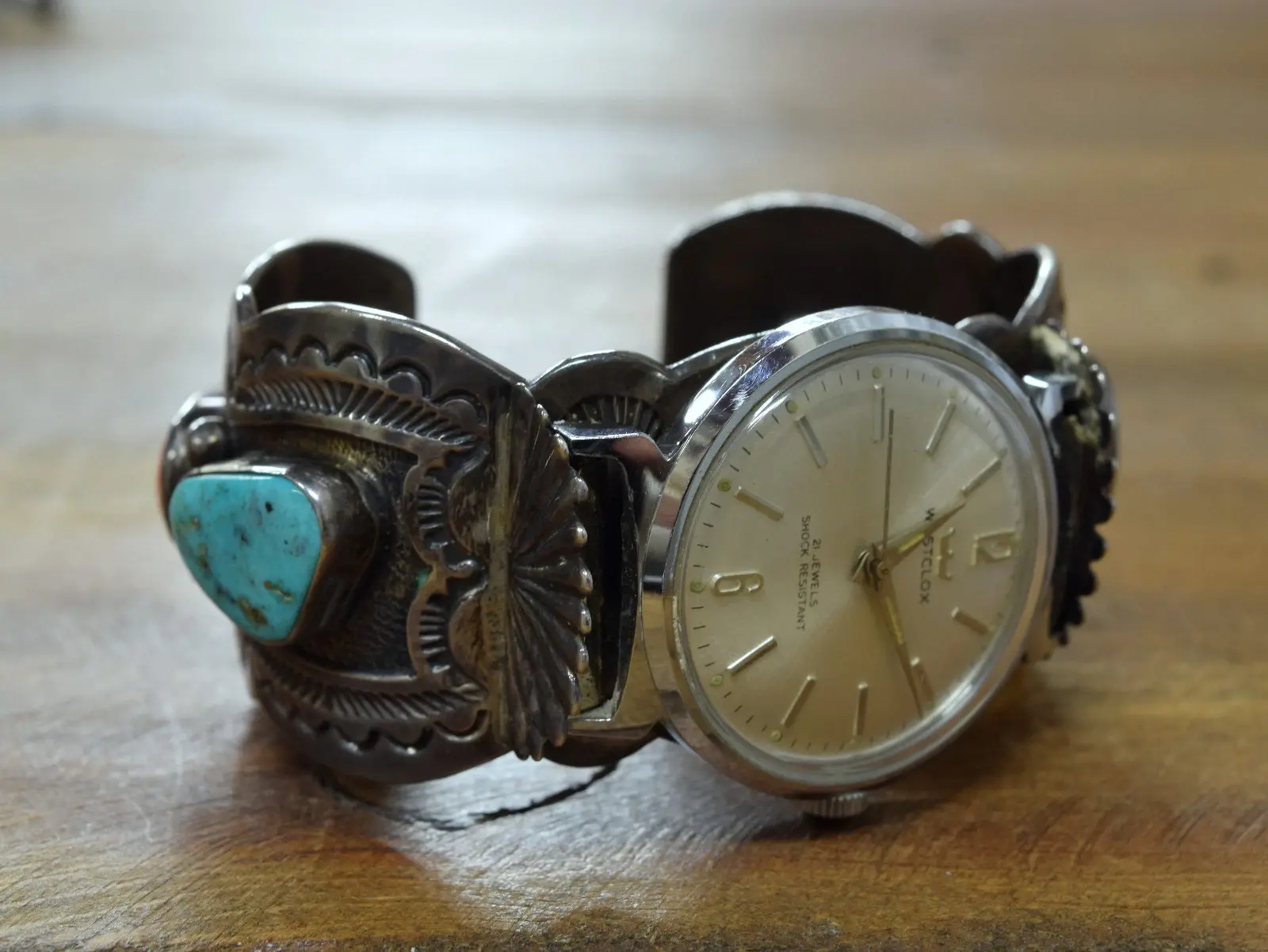 *Vintage Navajo Carl Begay Sterling Silver Coral and Turquoise Watch Cuff