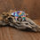 Thumbnail: Sterling Silver Multi-Stone Inlay Bear Pin/Pendant by Calvin Begay