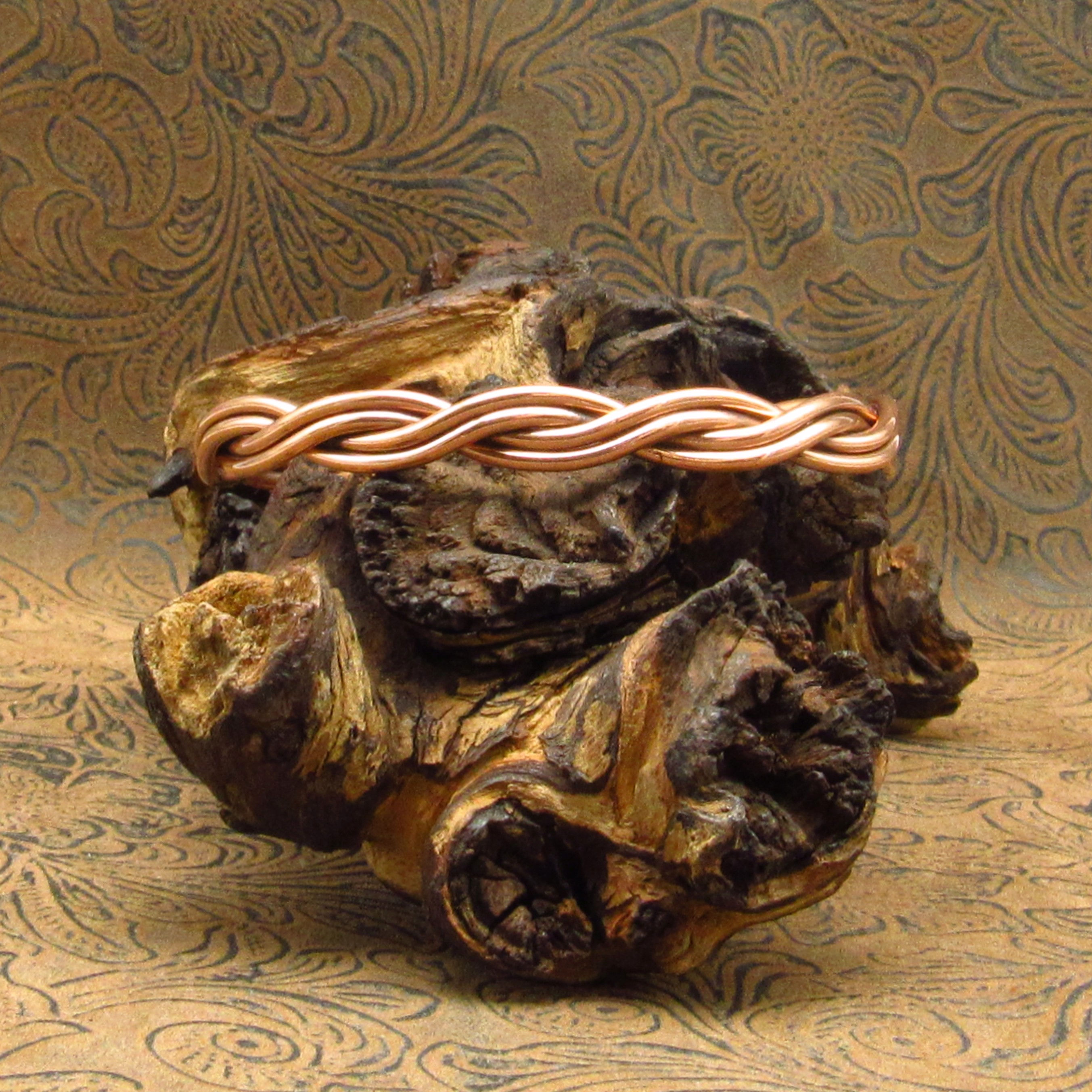 Classic Copper Braided Cuff Bracelet