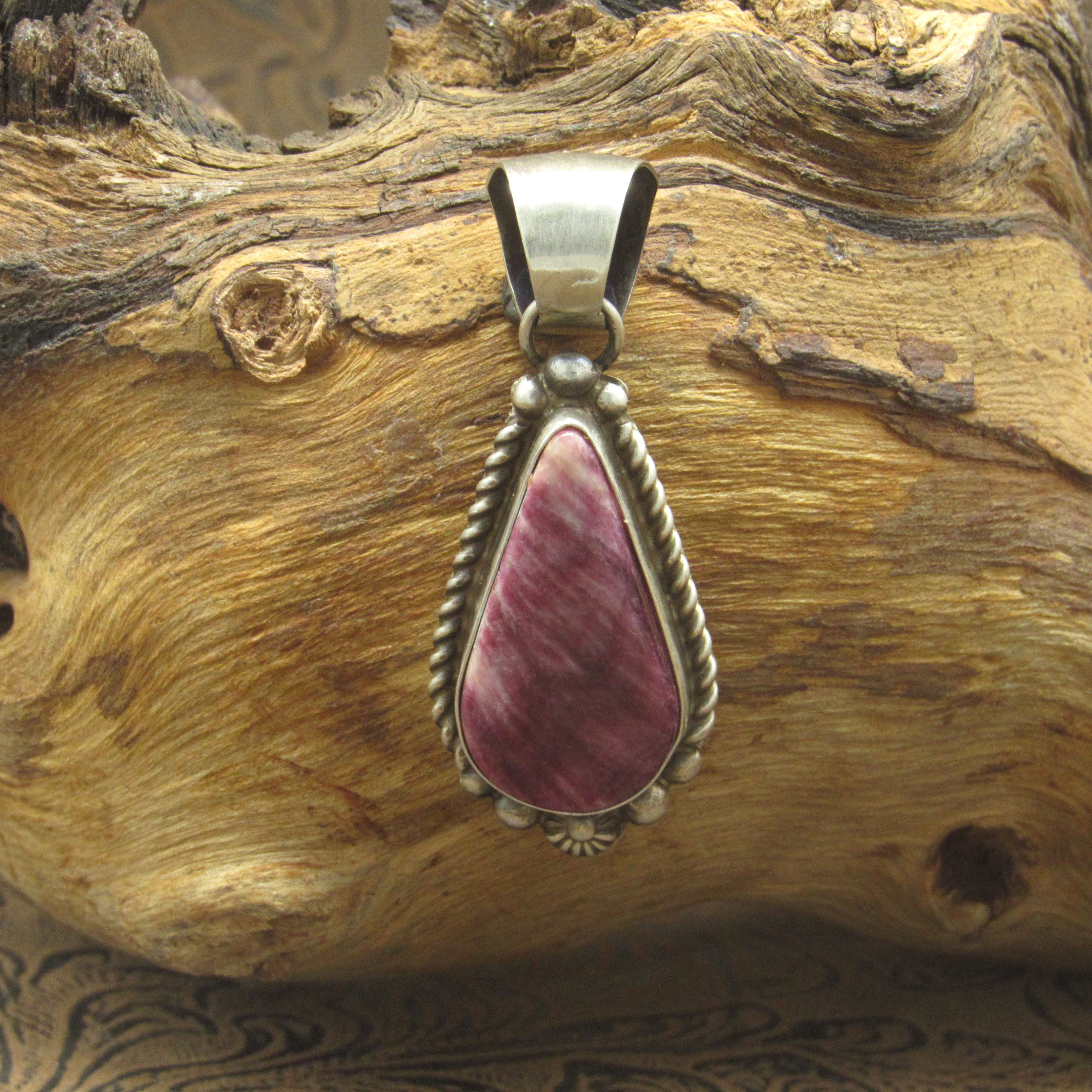 *Purple Spiny Oyster Navajo Sterling Silver Pendant