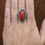 Thumbnail: Sterling Silver Navajo-Style Coral Ring Size 7.75