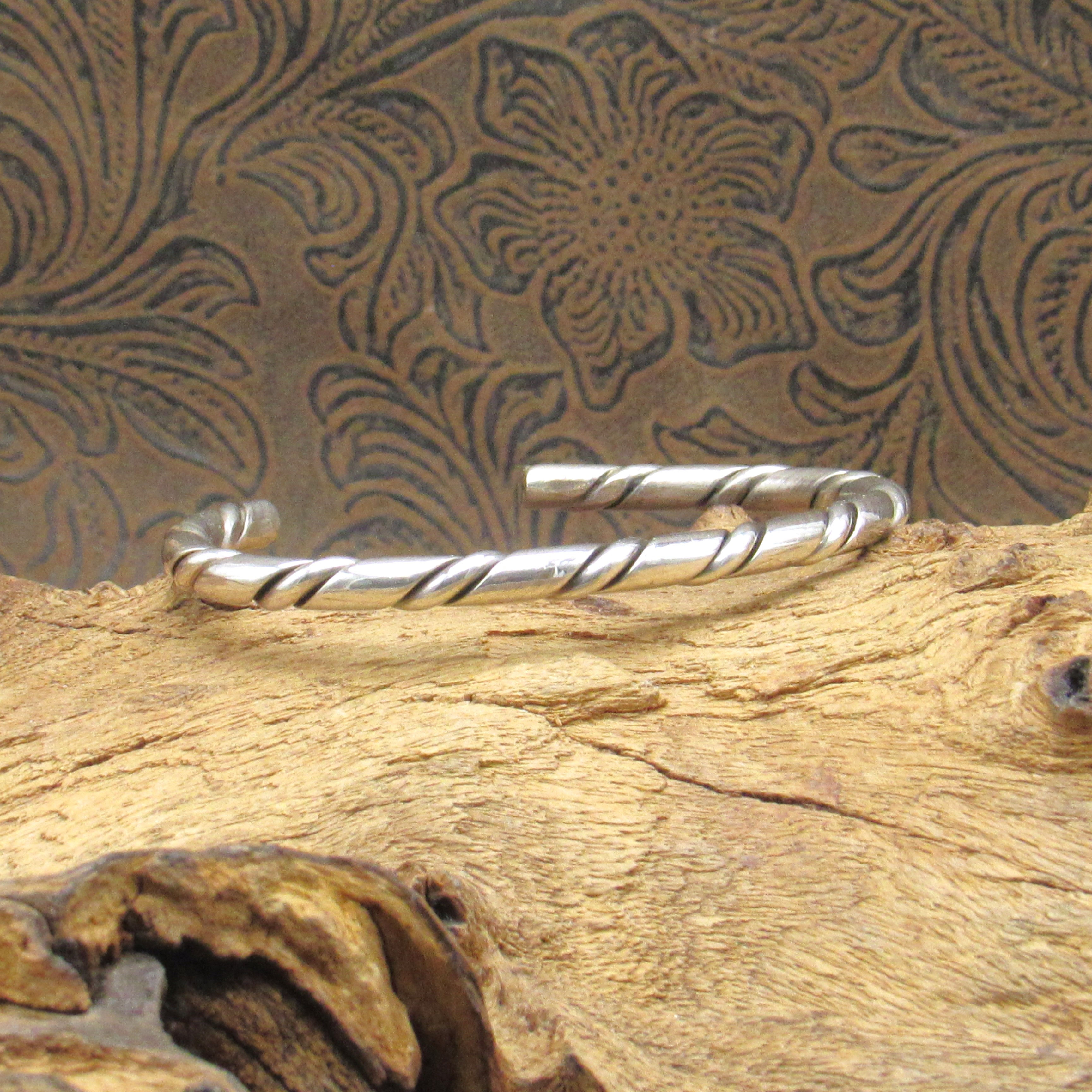 * Spiral Design Sterling Silver Cuff Bracelet