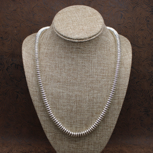 Southwestern Sterling Silver Disc Bead Necklace Mac's Indian Jewelry