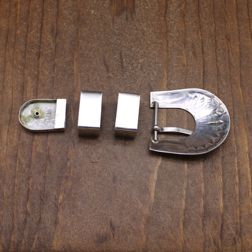 Vintage Navajo Sterling Silver Ranger Buckle Set by Ken and Mary