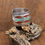 Thumbnail: Superb Sterling Silver Turquoise and Coral Chip Inlay Cuff Bracelet Signed JW