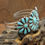 Thumbnail: Vintage Turquoise Petit Point Cluster Sterling Silver Cuff By Zeta Begay