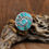 Thumbnail: Vintage Sterling Silver Inlaid Turquoise with Matrix Spiral-Shaped Pin