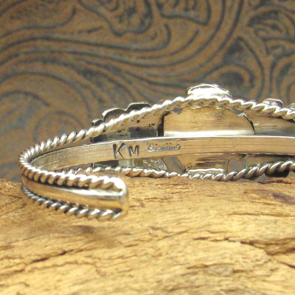 Thumbnail: *Turquoise Sterling Silver Large Sunray Decorated Cuff Bracelet