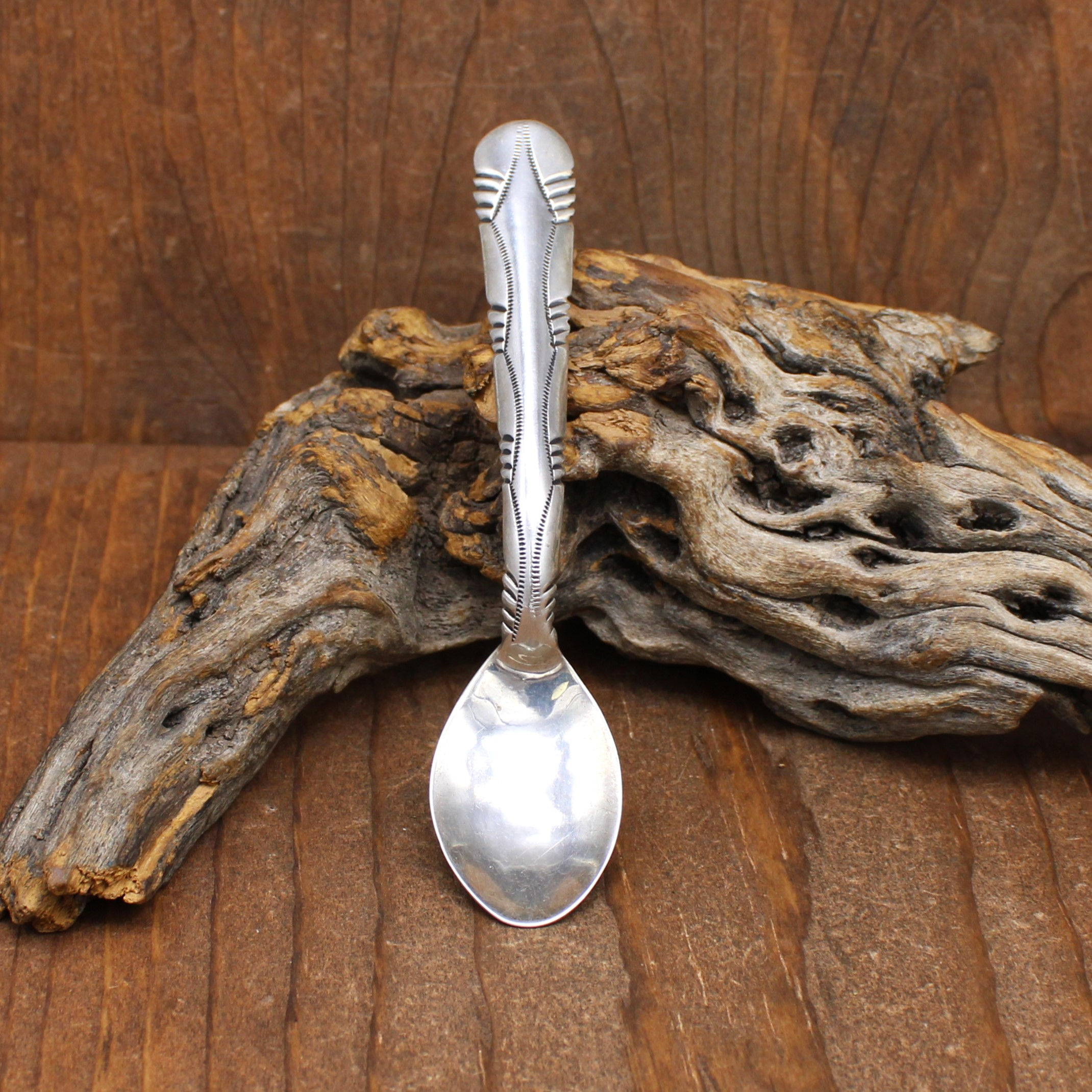 *Handmade Southwestern Sterling Silver Spoon with Nice Stampwork