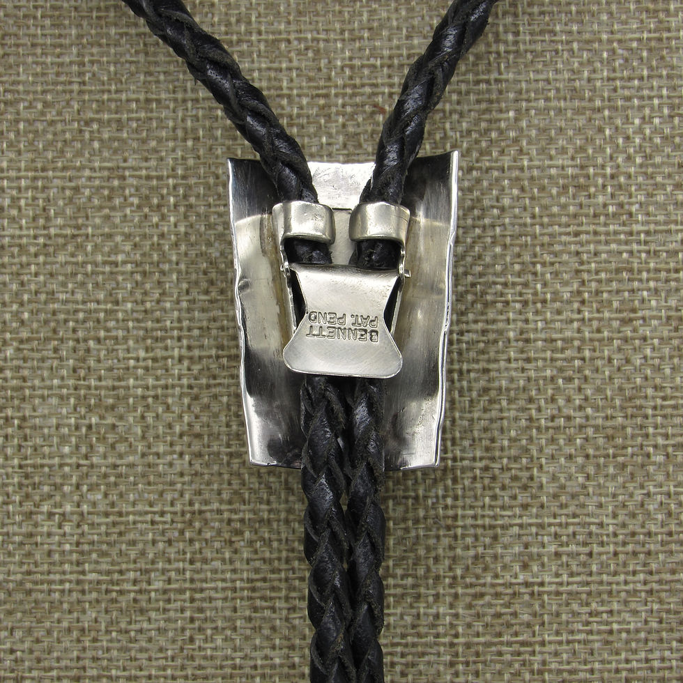 Thumbnail: *Southwestern Sterling Silver Turquoise and Coral Bolo Tie