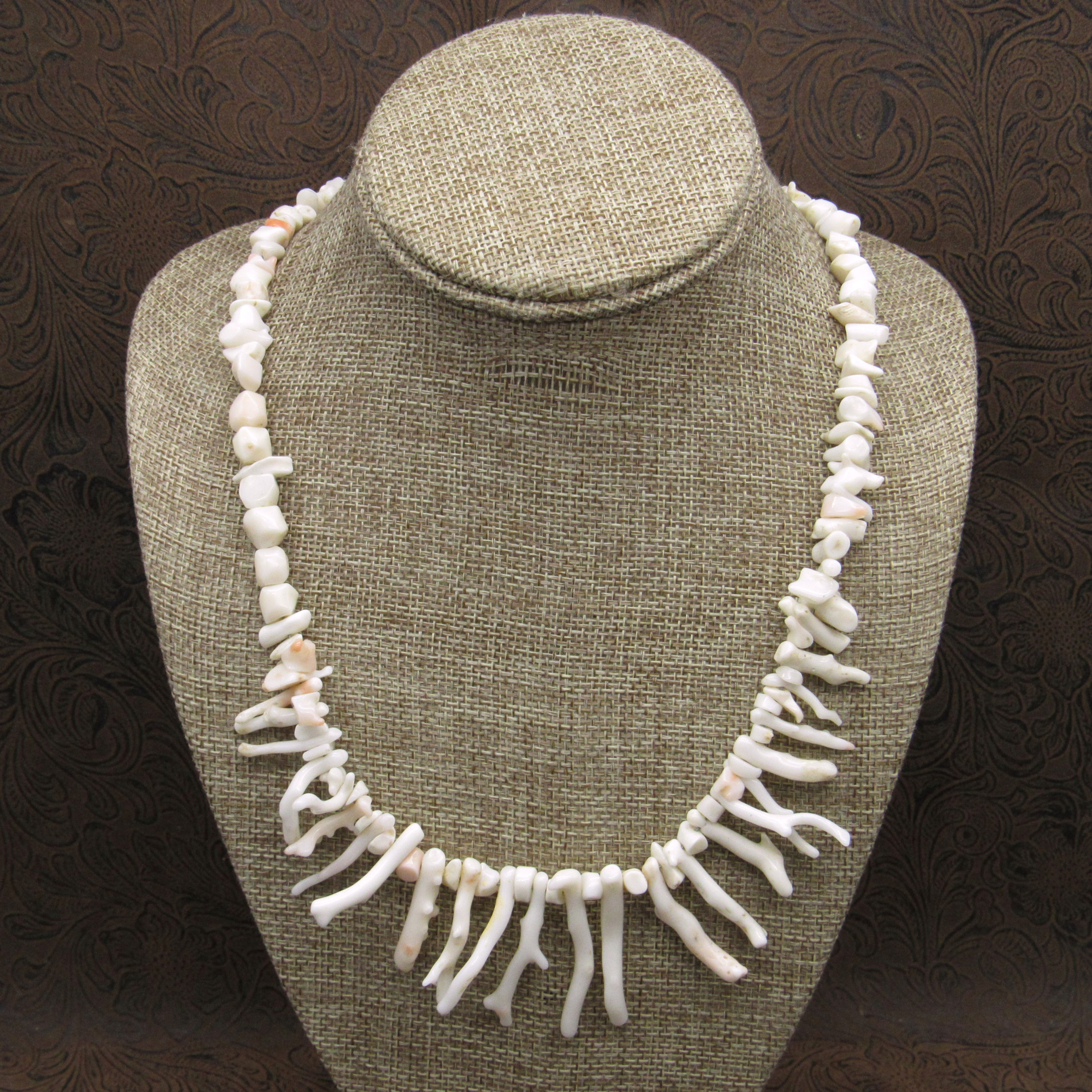 *Graduated Angel Skin Branch Coral Necklace