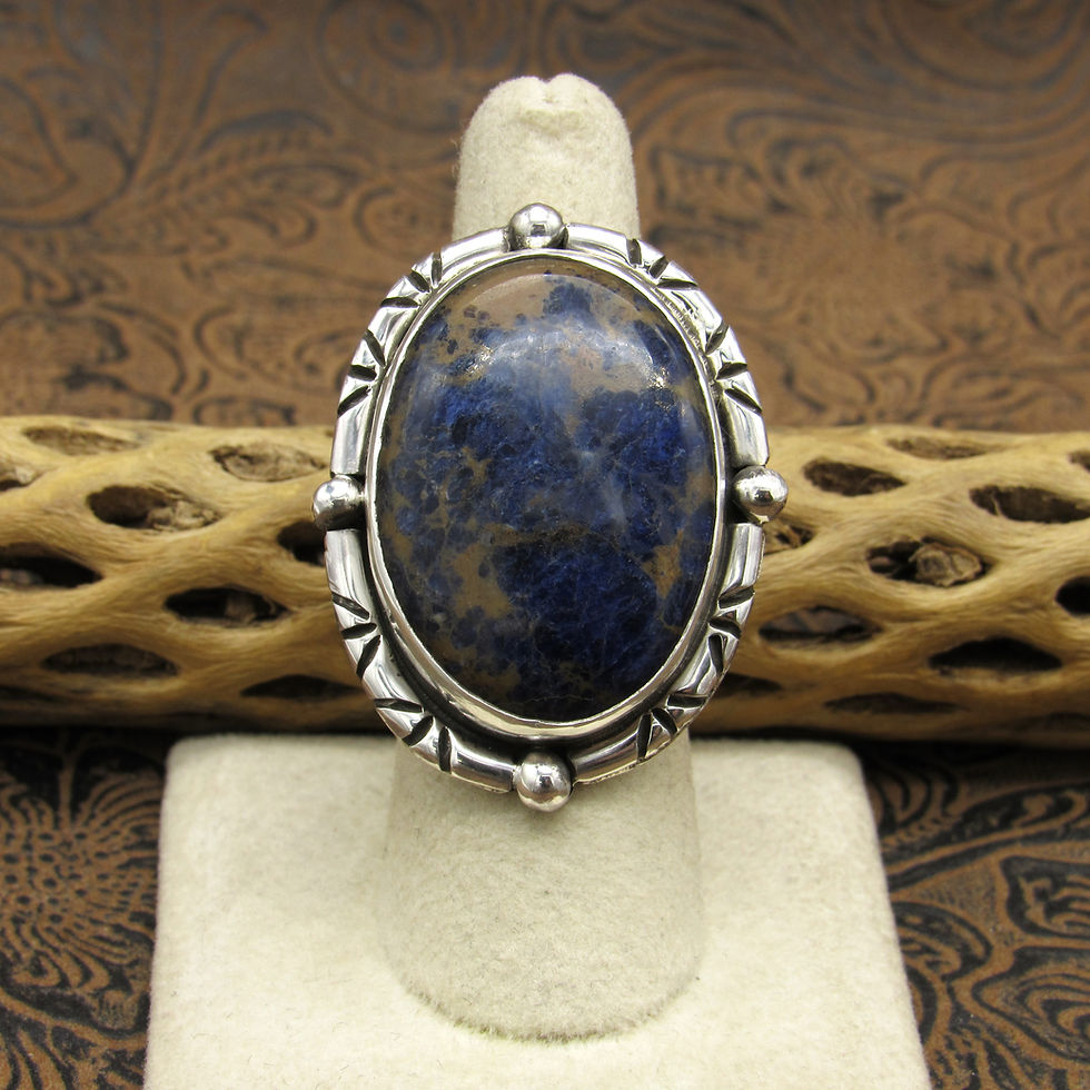 Sterling Silver Oval Sodalite Ring By Jose Campos Size 7