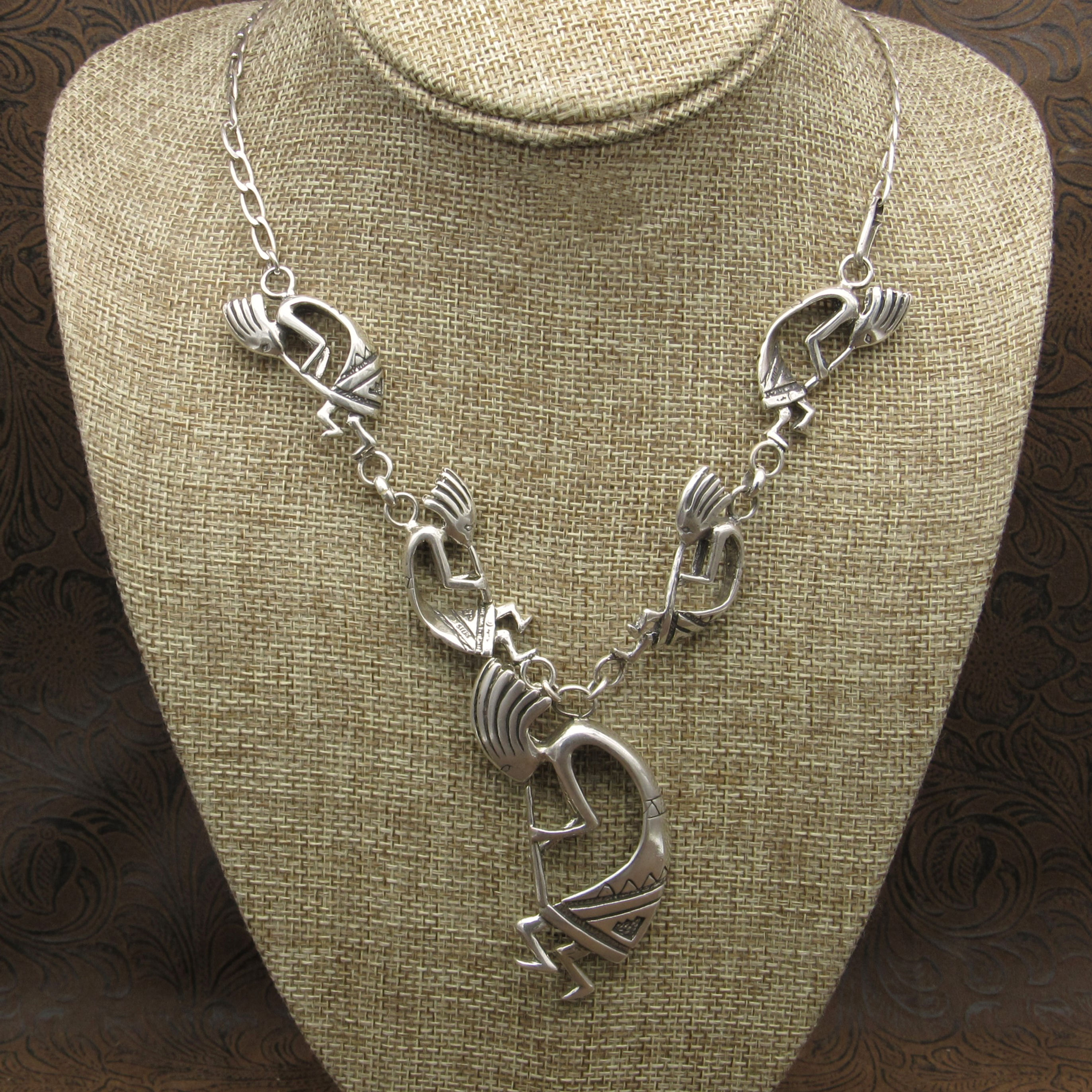 Southwestern Sterling Silver Kokopelli Necklace
