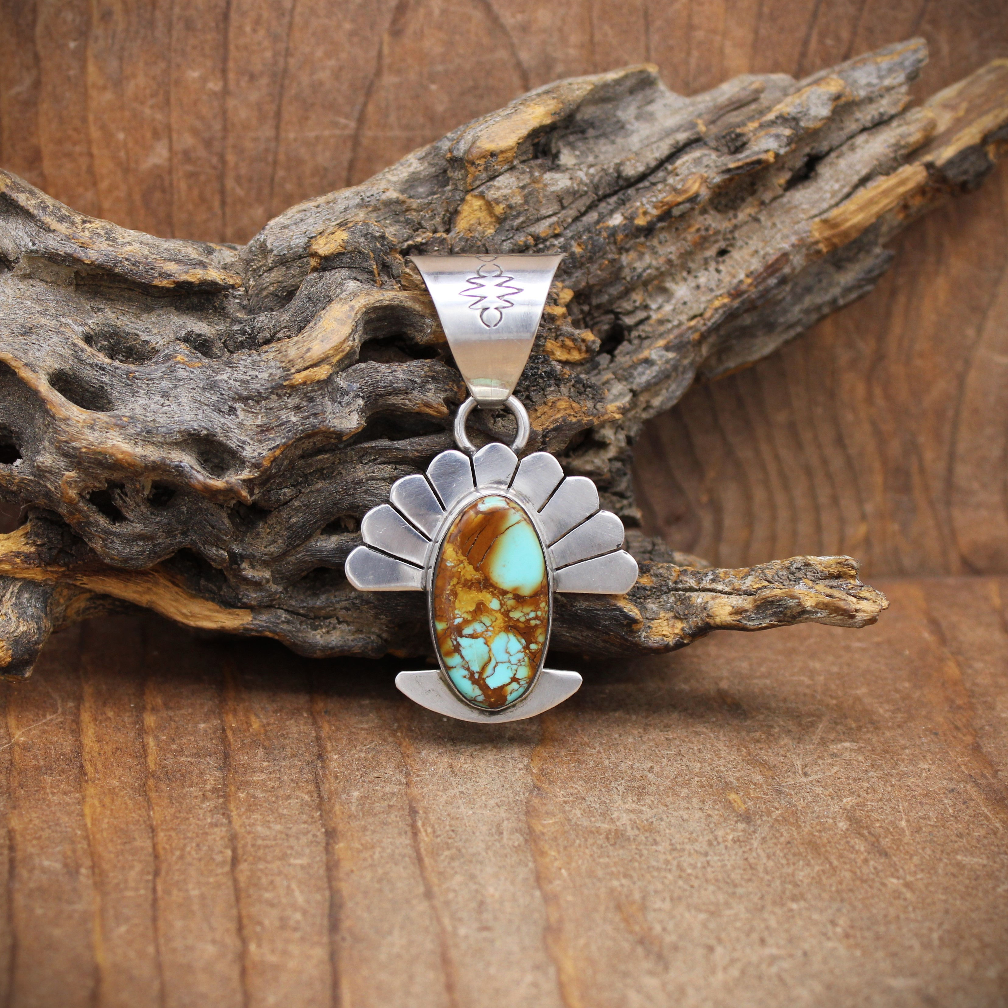 Sterling Silver Turquoise Pendant with Large Bail