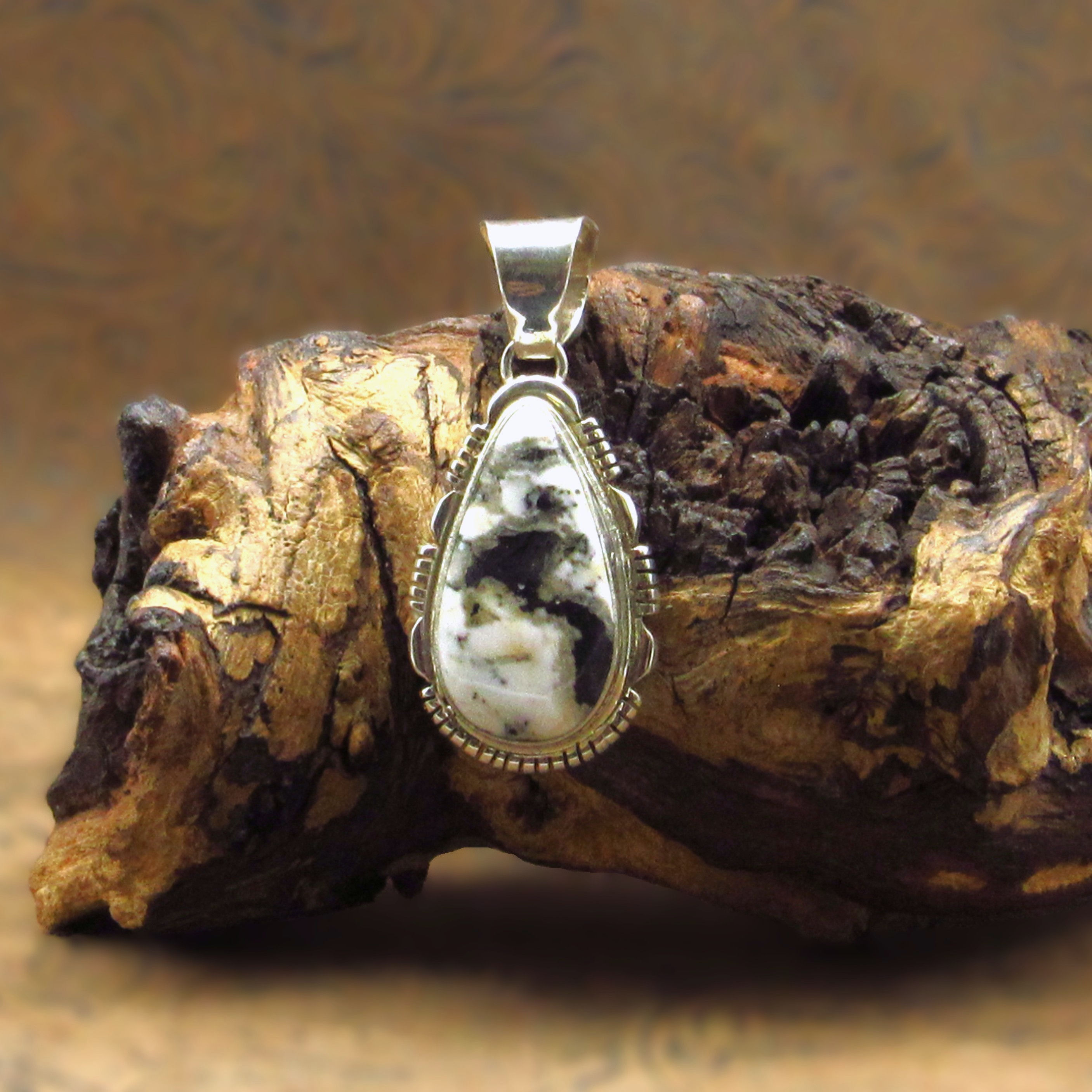 *Navajo Sterling Silver White Buffalo Pendant